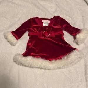 Bonnie Baby Red Dress with White Trim